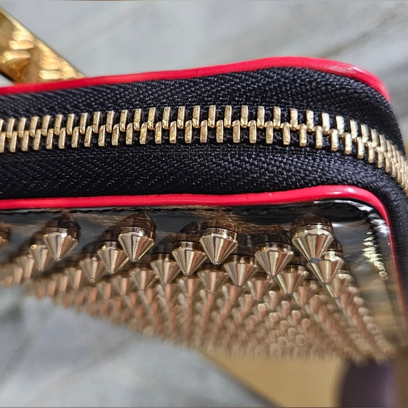 Christian Louboutin Black and Gold Studded Wallet -A Condition - Picture 8 of 17